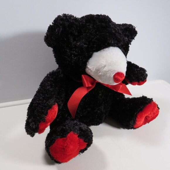 Black & Red Teddy Bear DanDee Collector's Choice with curly fur 10" - Picture 2 of 9